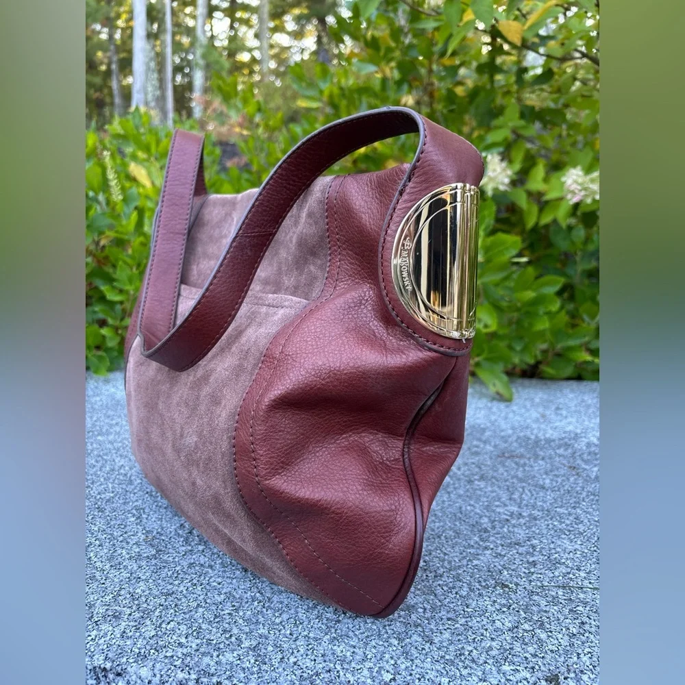 MAKOWSKY GIAMMA Hobo Shoulder Bag Genuine Suede/Leather Handbag,Designer - Picture 10 of 16